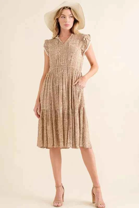 And The Why Boho Printed Tiered Maxi Dress