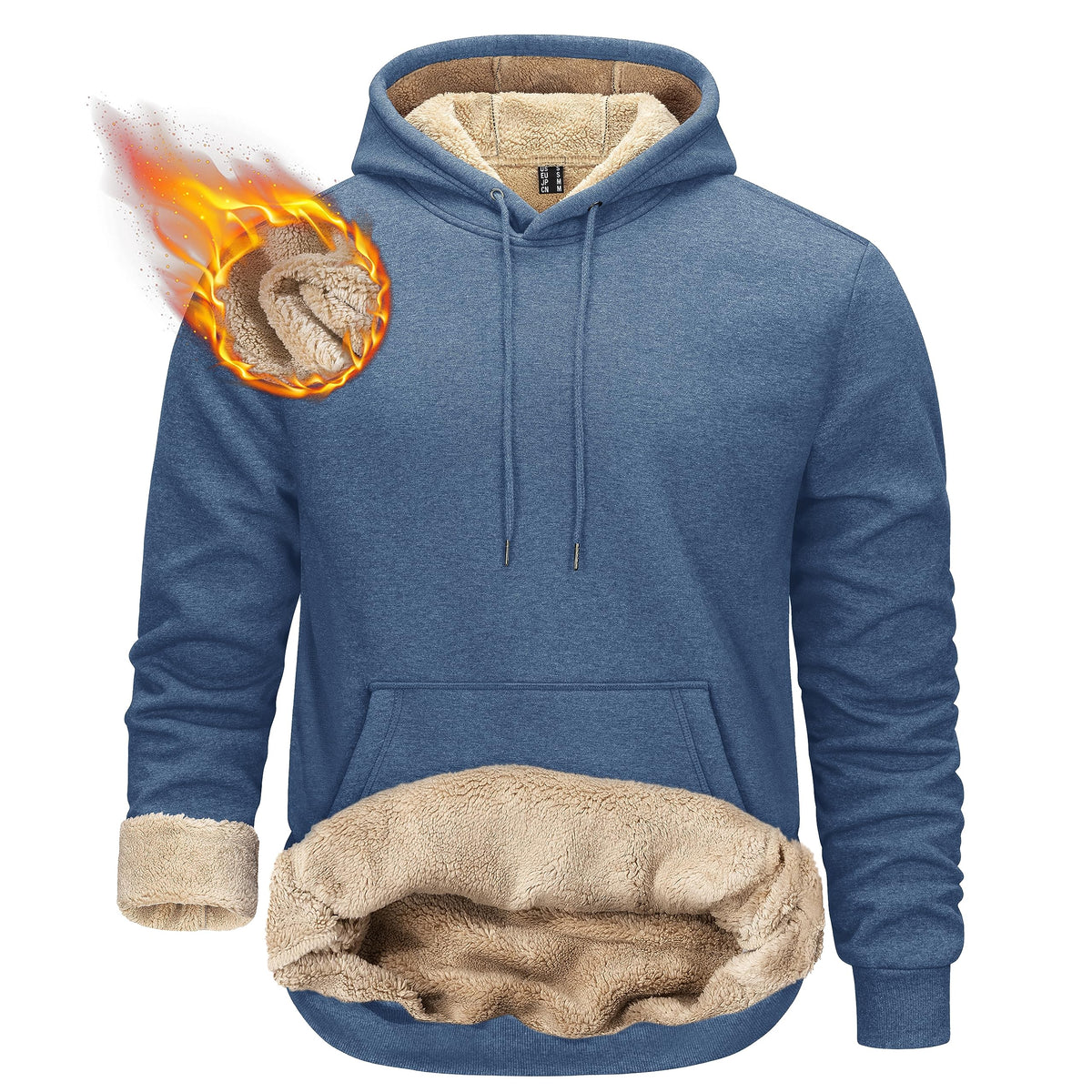 TACVASEN Men's Sherpa Lined Hoodies Winter Warm Fleece Hooded Sweatshirts