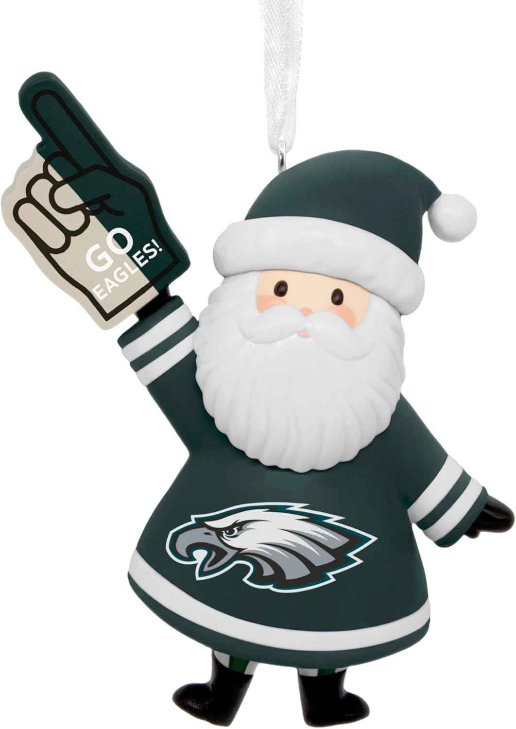 Hallmark NFL Philadelphia Eagles Santa Fan Christmas Ornament, Gifts for Sports Fans