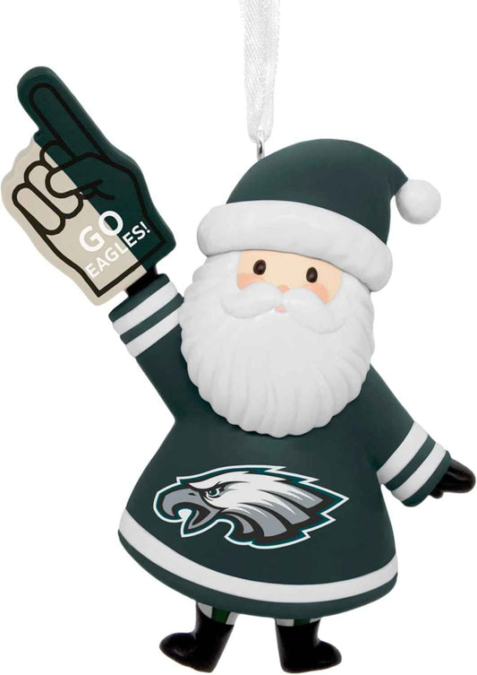 Hallmark NFL Philadelphia Eagles Santa Fan Christmas Ornament, Gifts for Sports Fans