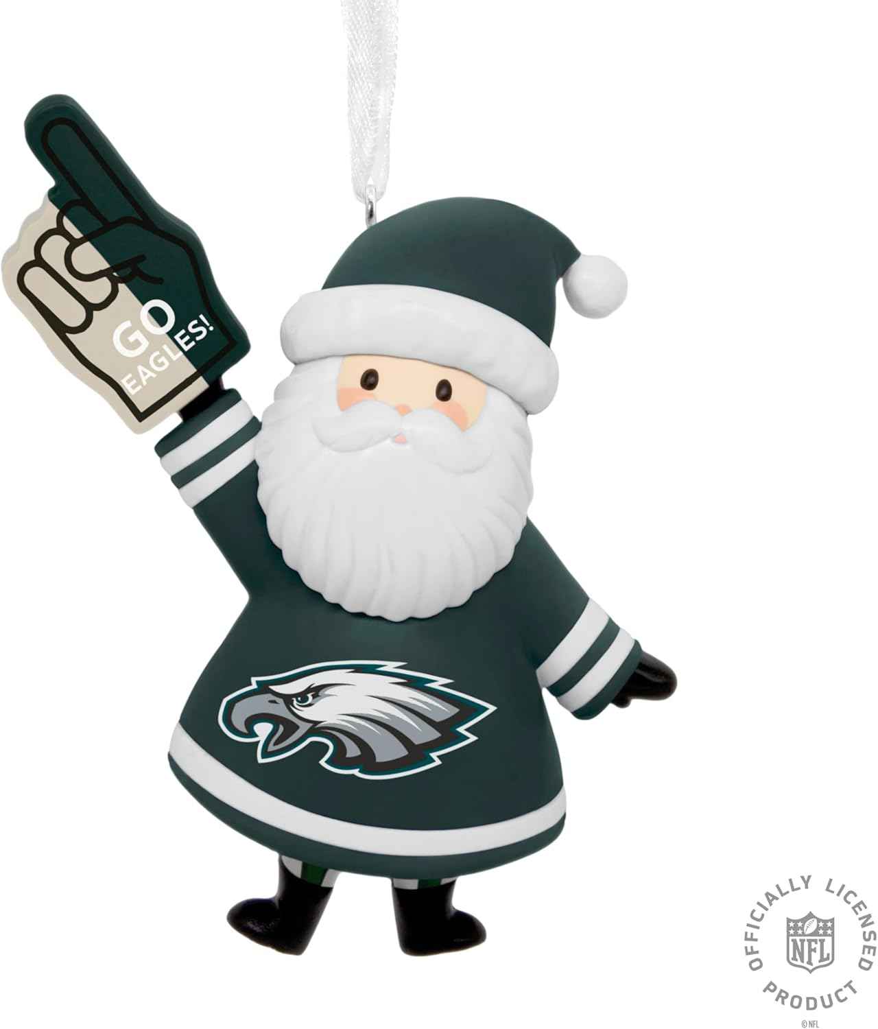 Hallmark NFL Philadelphia Eagles Santa Fan Christmas Ornament, Gifts for Sports Fans