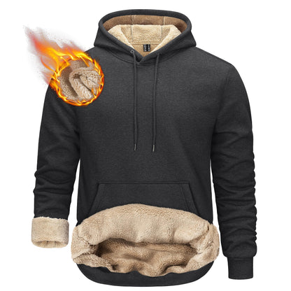 TACVASEN Men's Sherpa Lined Hoodies Winter Warm Fleece Hooded Sweatshirts