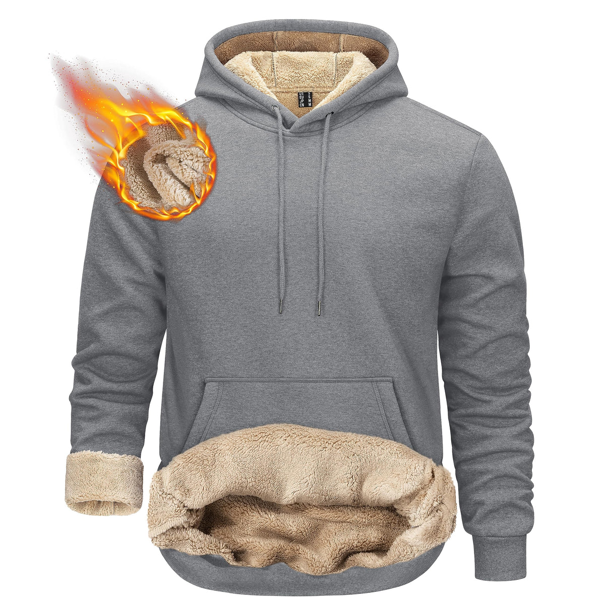 TACVASEN Men's Sherpa Lined Hoodies Winter Warm Fleece Hooded Sweatshirts