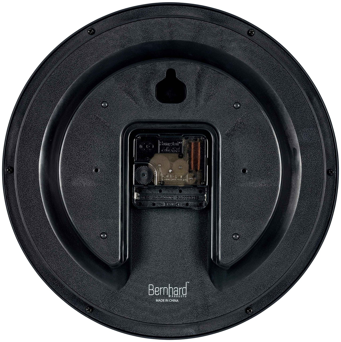 Bernhard Products Black Wall Clock Silent Non Ticking 10 Inch Quality Quartz Battery Operated Round Easy to Read Home/Office/Kitchen/Classroom/School Clock Sweep Movement