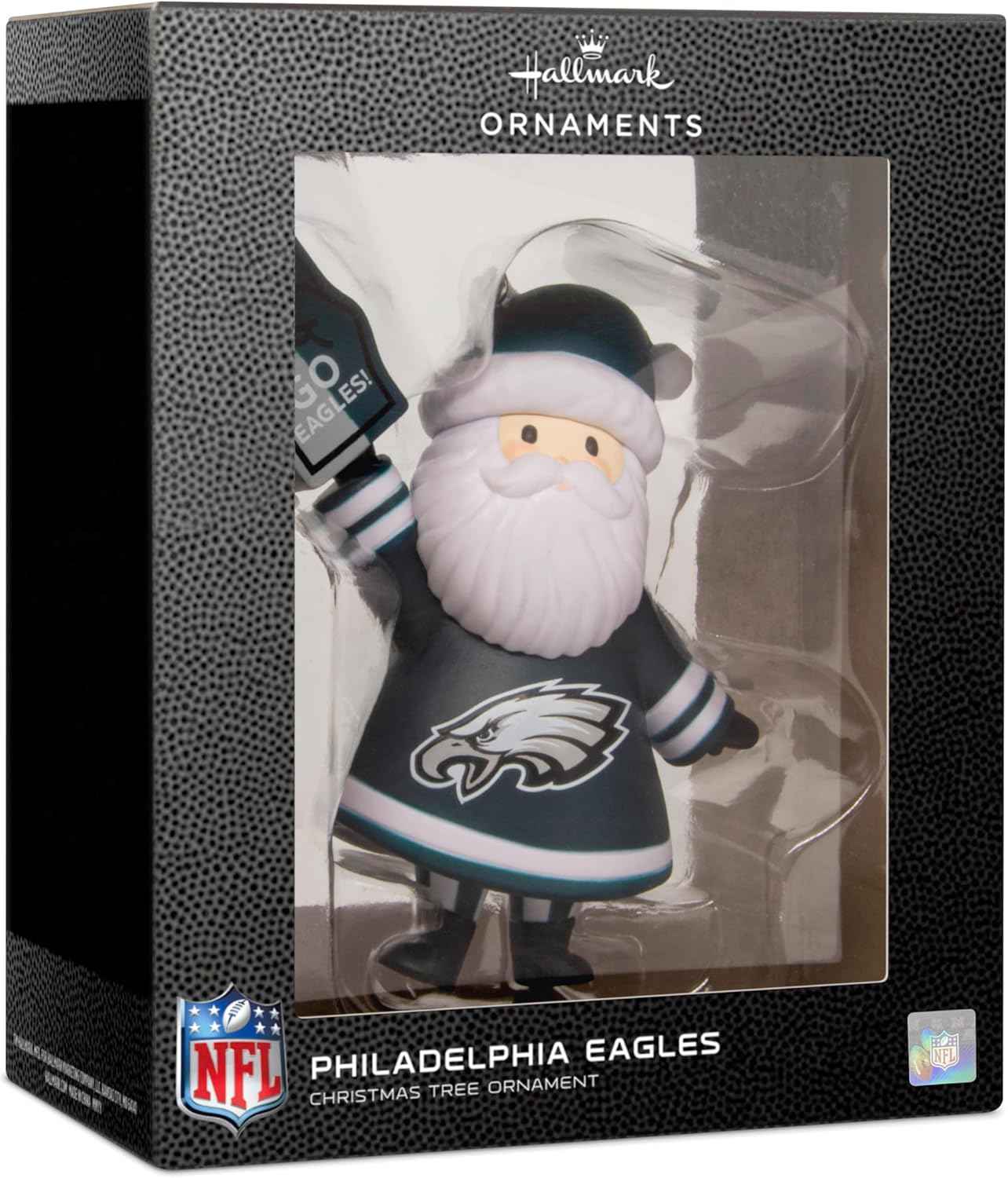 Hallmark NFL Philadelphia Eagles Santa Fan Christmas Ornament, Gifts for Sports Fans