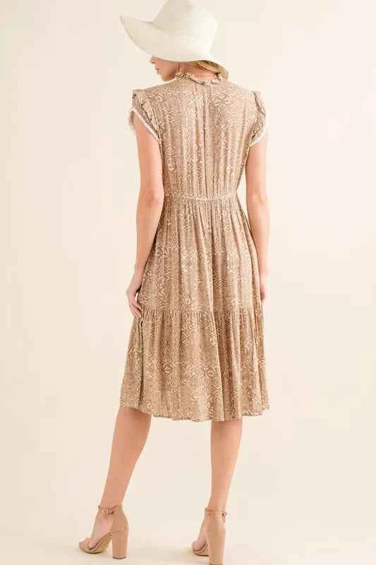 And The Why Boho Printed Tiered Maxi Dress