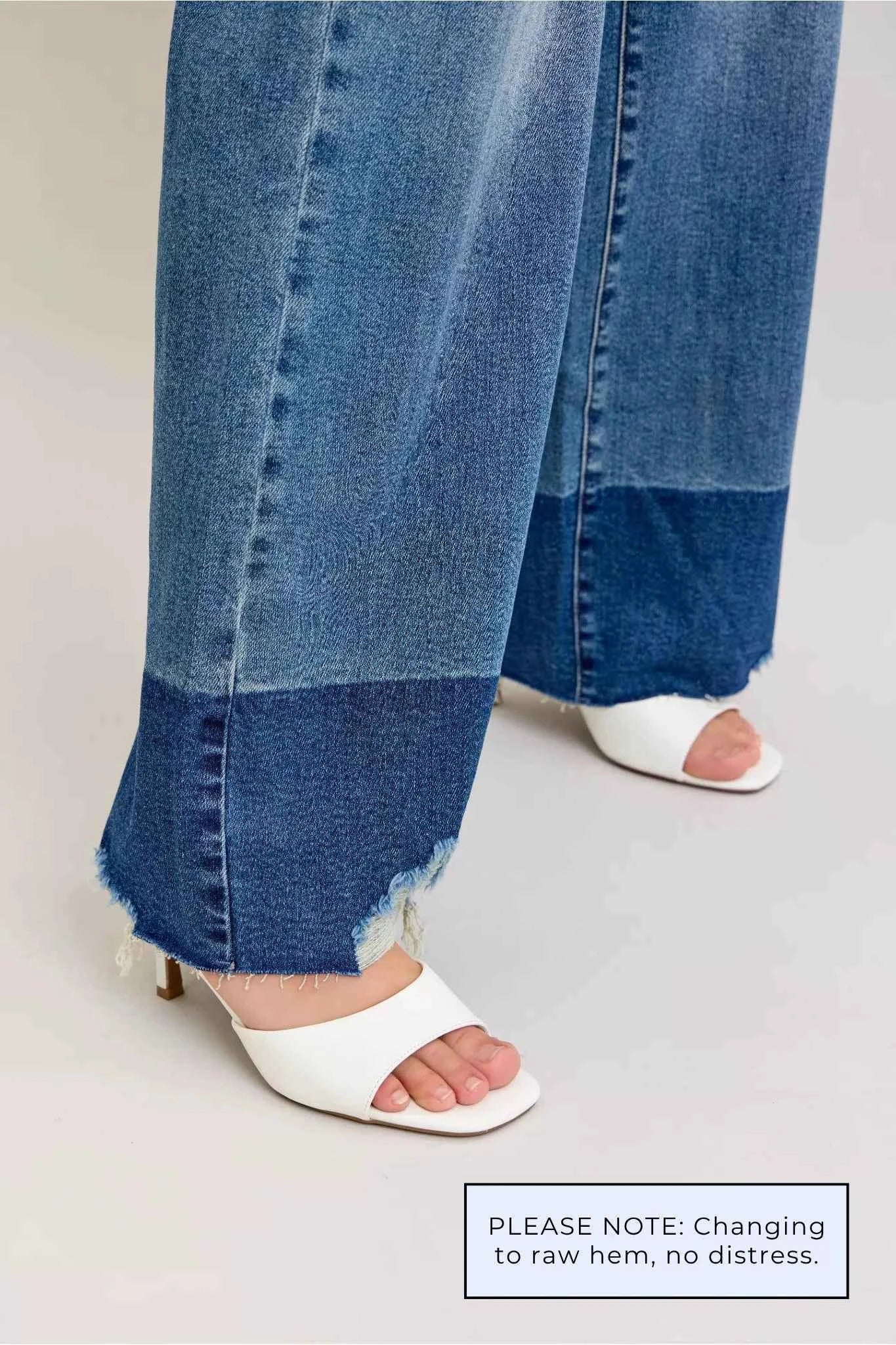 Judy Blue Raw Hem High Waist Column Straight Jeans