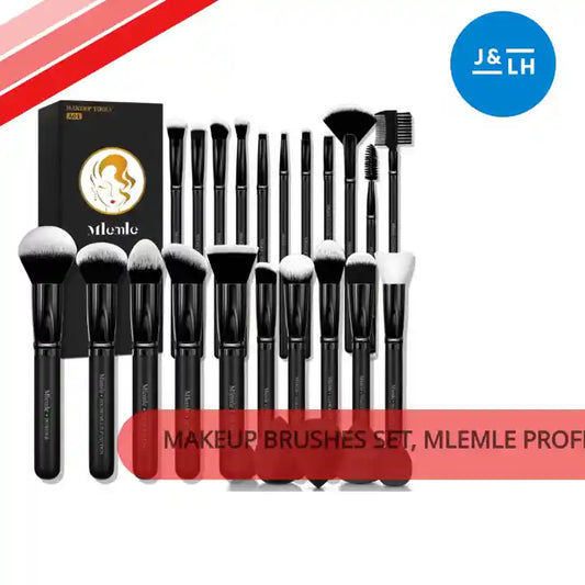 Makeup Brushes Set, Mlemle Professional 26 Pcs Makeup Kit, Include Powder Foundation Concealers Blush Eye shadows Eyebrow 21 Pcs Makeup Brushes and 2 Powder Puff, 3 Makeup Sponge(A01-Pink) by@Outfy
